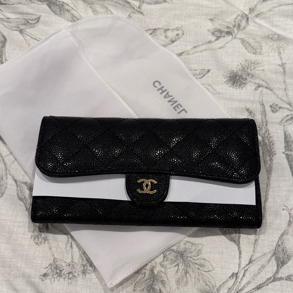 CHANEL Handbags - CC style black and gold wallet